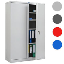 Armadietto da archivio faldoni Valberg 2 ante 4 ripiani acciaio 37x92x140cm ~ grigio