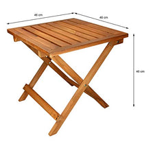 ECD Germany Tavolo da Giardino in Legno di Pino - 46 x 46 x 46 cm - Pieghevole - Quadrato - per Terrazza Balcone Patio Tavolino da caffè Richiudibile Tavola da Pranzo Arredo Mobili da Esterno