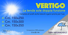 Tenda Sole Vertigo da Esterno Giardino Balcone Verde Unito Impermeabile e Idrorepellente - Cm. 150 x 300