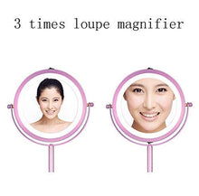 Specchio per Il Trucco, Specchio nudoSpecchio con Illuminazione su Due Lati - LED con luci, 3X Specchio ingranditore con Supporto, Specchio cosmetico Rotondo