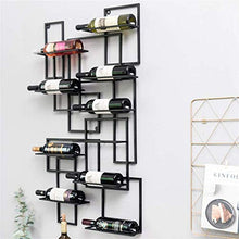FFYN Portabottiglie da Vino a Parete da 108 cm, Organizer per portabottiglie da Vino in Ferro Metallico, può Contenere 10 Bottiglie, Nero