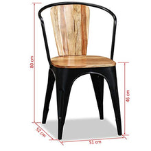 EBTOOLS Set di 4 sedie da pranzo, in legno massiccio + ferro, per cucina, hotel, ristorante, soggiorno, 51 x 52 x 80 cm