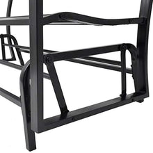 Cikonielf Panchina da Giardino a Dondolo 128 x 65 x 86 cm Panchina da Giardino con Braccioli Curvati Elegante Robusta Classica-Nera in Acciaio