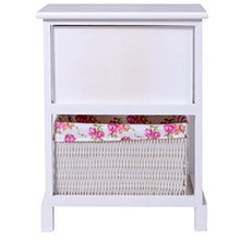 LICHUAN comodino comodino in legno massello con chiave 2 strati 1 cassetto comodino camera da letto mobili armadio portaoggetti cestino fine tavolo facile da montare