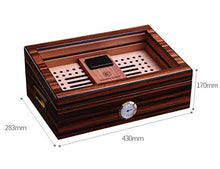YUEZPKF Bellissimo Scatola di Sigarette, Mellow Cedar Legno Cerniera Metallo Cerniera idratante Casella d'idratante Piano Piano Grande capacità Sigaro Scatola, Regalo Buon Moo