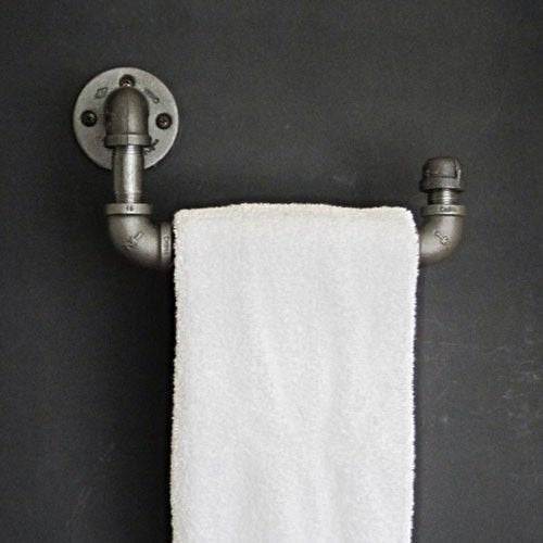 MBYW Portasciugamani Moderno Minimalista Portasciugamani Elegante per Il Bagno di Moda Portasciugamani in Tubo di Ferro Nero Realizzato con cremagliera in Stile Industriale