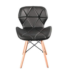 Luckeu - Set di 4 sedie da pranzo in pelle, stile retrò, con gambe in legno, comode sedie per soggiorno, sala da pranzo, camera da letto, cucina, salotto, ristoranti, casa