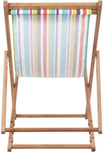 EBTOOLS Sedia a Sdraio Multicolore Pieghevole, Sedia Spiaggina Pieghevole Relax Sdraio per Giardino, per Giardino Spiaggia Campeggio, in Legno di Eucalipto + Tessuto