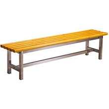 outdoor product Terrazza Panchina Parco Panche per Tempo Libero All'aperto, Panca da Giardino Resistente alle Intemperie in Acciaio Inossidabile e Legno Massello, Panca Decorativa 2-4 Posti