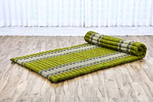 LEEWADEE materassino thailandese Arrotolabile, L: Tappeto per Dormire, Spessa stuoia da Massaggio, Strumento in kapok, 190 x 100 cm, Verde