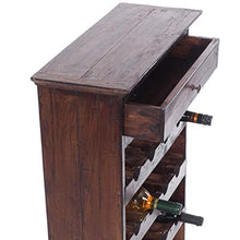 RUSTIKAL WINE REGAL "CORTEZ" | 85x55x23cm(HxLxP), portabottiglie in legno massello mahagonia | portabottiglie per vino, portabevande, stile rustico