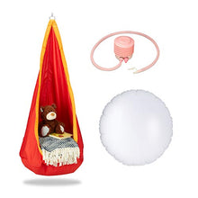 relaxdays Altalena a Sacco per Bambini, Tessuto Resistente, da Interno ed Esterno, 140x55 cm, 70 kg, Arancione/Rosso