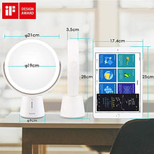 Auxmir Specchio Trucco LED, Specchio Ingranditore 10X/1X a Doppia Faccia, Luminosità Regolabile a 5 Livelli, Rotazione a 360 °, Specchio da Tavolo Ideale per Trucco, Rasatura, Cura del Viso