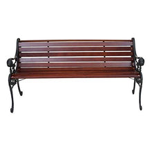 Mendler Panca panchina da Giardino terrazza HWC-F98 Legno ghisa - 3 posti 160cm Marrone