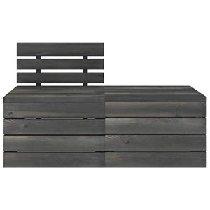 FAMIROSA Set Divani da Giardino su Pallet 8 pz Legno Pino Grigio Scuro-3759