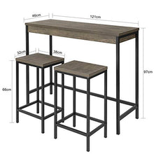 SoBuy Tavolo Cucina con 2 sgabelli Penisola Cucina L121*P46*A97 cm OGT30-N