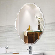 WZH Specchio da Bagno antiappannamento | Specchio per Il Trucco a Parete | Specchio Ovale sospeso | Specchio Decorativo Senza Cornice | 60x90cm