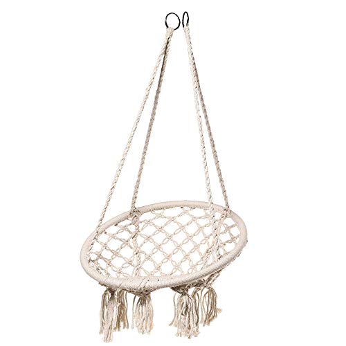 HO-TBO Sedia Amaca Sedia Amaca Sospesa Rotonda per Bambini Altalena per Bambini Sedia Altalena in Rete per Esterni Giardino Interno Adatto per Il Tempo Libero al Coperto O All'aperto