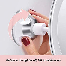 AJH Specchio per Il Trucco Illuminato a LED, Specchio da Bagno ingranditore 10X con Ventosa Girevole da 360 Gradi da Bagno da Camera da Letto