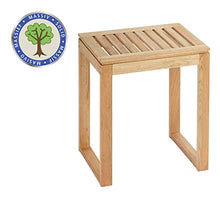 WENKO Sgabello da bagno Norway - legno di noce, Legno Noce, 40 x 46 x 30 cm, Noce