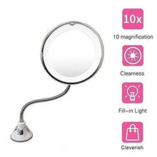 Xingkee Specchio Ingranditore da Trucco con Luce LED, Lente d'Ingrandimento,Specchio per Il Trucco,Cromato in Metallo,Perfetto Come Regalo per Donna E Ragazza Bianca