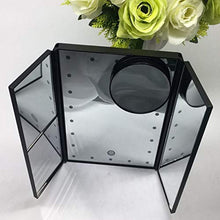 Specchio per Il Trucco, Specchi per Il Trucco da Bagno Specchio per Il Trucco con luci a LED Set di pennelli Specchi per Il Trucco con ingrandimento Specchi per Trucco Portatile 1x2x3