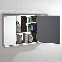 HSRG Mobile Bagno a Parete per Bagno con Specchio e mensola Bagno con Triplo Specchio in Acciaio Inossidabile (Size: 800x550x130mm)