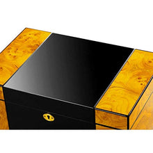 YUTRD ZCJUX Desktop Cigar Humidor, Cedar & Leather Cigar Box di stoccaggio Bene Seal Design con Vassoio e divisore Regolabile, Vetro igrometro e umidificatore Rettangolo