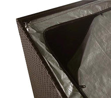 Scatola portaoggetti da giardino, in polyrattan, marrone, impermeabile e resistente all'umidità, 150 x 100 x 100 cm, marrone