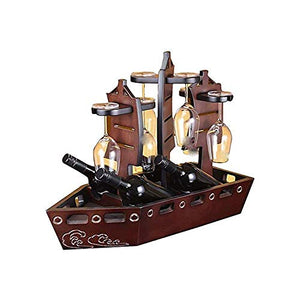 FGH QPLKKMOI Wine Rack Ambientale Wood Protection Vela Wine Rack, Contiene 4 Bottiglie di Vino Rosso, con Supporto Cup
