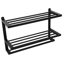 Portasciugamani Nero, portasciugamani in Materiale Alluminio Spaziale, per Bagno, Toilette, Camera da Letto, Cucina, Palline da Bagno sospese in Piscina, Fasce per Capelli, Bagno con Doccia