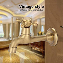 Zerodis G1/2 Rubinetto in Ottone Montaggio a Parete Solido d'Epoca Singolo Rubinetto dell'Acqua Fredda Miscelatore Rubinetto Monocomando con Pad Tenuta per Lavandino Cucina Bagno Lavabo Mop Pool