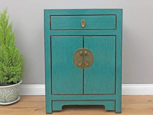 Yajutang credenza cassettiera cinese 1 cassetto 2 ante turchese