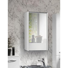 FACKELMANN Armadietto a specchio da bagno, con illuminazione a LED, 1 anta, 42 cm, bianco opaco Denver