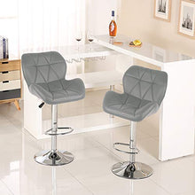 Flyelf Sgabello da Bar, Regolabile in Altezza(91-111cm),Sgabello Alto con Schienale per Cucina Bar (Grigio, 4pcs)