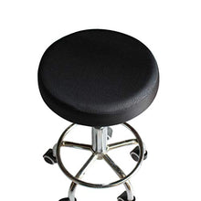Wakauto coprisedile Tondo per Sgabello,Fodere per Sgabello da Bar Tondo Lavabile Sedia Jacquard Coprisedile Nero