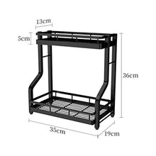 &ripiano di stoccaggio Mensole da cucina, Scaffale di stoccaggio condimento in acciaio inossidabile Unità di ripiano a 2 strati-nero Scaffale di finitura