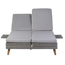 Greemotion Gomera Doppio Lettino Prendisole, polietilene, Grigio, ca. 198 x 30 x 120 cm