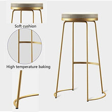 YS Sedia Sgabello da Bar Sedile da Bar, Moderno Semplice con Cuscino in Pelle Sintetica Nordic Home Pub Tempo Libero Sala da Pranzo Ferro Art,D'Oro,45 cm
