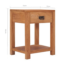 vidaXL Comodino 35x35x50 cm in Legno Massello di Teak