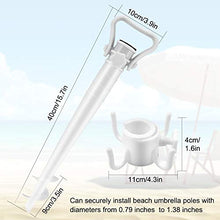 GIKPAL Porta Ombrellone da Spiaggia, Base Ancoraggio Ombrellone Antivento Picchetto Punta Ombrellone Antiruggine per Giardino Spiaggia, 40 x 10 x 7 cm