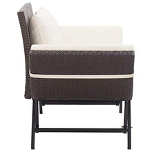 vidaXL Panchina da Giardino con Cuscini Imbottiti e Braccioli Rustica Robusta Elegante Panca Arredi da Esterno 176 cm in Polyrattan Grigio