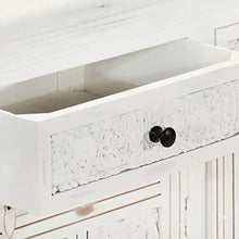 vidaXL Credenza Armadietto con Cassetti e Ante Mobiletto Decorativo Dispositivi Multimediali Bianco 140x40x74 cm Legno Massello Mango