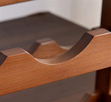 Mensola Vino Scaffale a 3 livelli classico di deposito del vino di legno del vino in legno di 3 livelli 9 bottiglie con 4 titolari di vetro, perfetto per bar, cantina, cantina, armadietto, dispensa Po