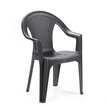 Mojawo - Set di 6 sedie impilabili da giardino, da balcone o da bar, impilabili, con effetto rattan. colore: antracite