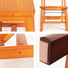 Mirui Sgabello Legno Folding Passo Sgabello Sgabello Scala Domestica Scaletta Pieghevole di Legno di Gomma A Doppio Uso Multifunzionale Risparmiare Spazio, Peso 100kg Bearing