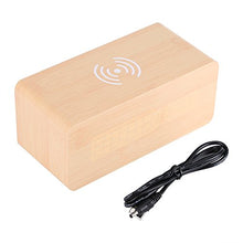 Vikye Sveglia, Sveglia digitale LED Scrivania in legno per 3 gruppi di sveglia wireless con controllo vocale e controllo vocale((Colore del legno))