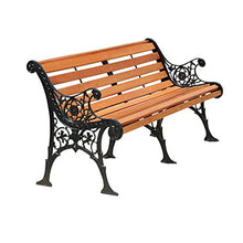 59in terrazza panchina parco giardino lounge chair, panchina da esterno 3 posti cortile in ghisa sedile in metallo, sedia portico anticorrosivo resistente agli agenti atmosferici Mobili per ponte /