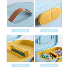 ZCG - Scatola di pronto soccorso a 2 livelli, in plastica, con vassoio rimovibile e manico portatile, 28,5 x 18 x 21 cm (dimensioni: blu)