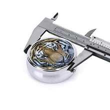 3 Vano Pill Box Tiger Predator Muzzle Occhi Grande Gatto Luxury Travel Kit Storage Metallo Rotondo Argento Pulsante Pillola Dispenser Vitamine Olio di Pesce Integratori